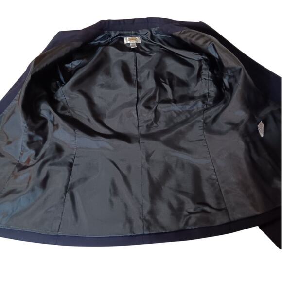 VINTAGE Wool Zip Jacket 6 Classic Dressy Professional Career Office Navy Blue - Picture 5 of 12